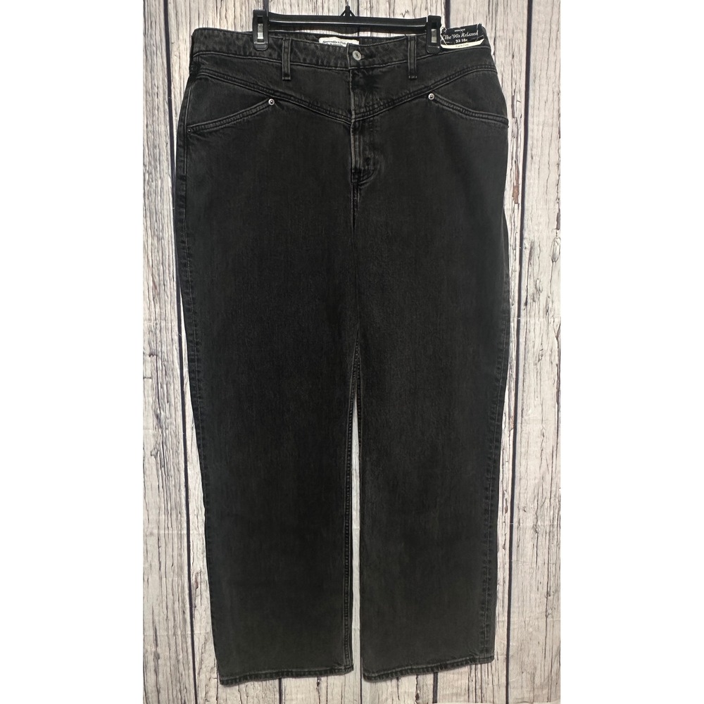 Abercrombie & Fitch High-Rise Straight Black Jeans